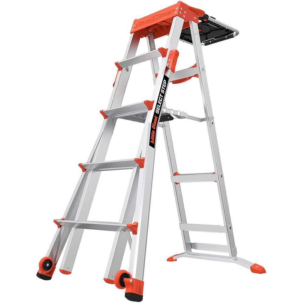 Little Giant Ladders, Select Step with AirDeck Accessory, 5-8 foot, Stepladder, Aluminum, Type 1A, 300 lbs weight rating, (15125-001) Stepladders