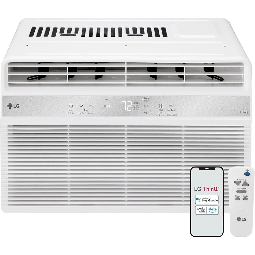 LG LW8024RSM 8,000 BTU Smart Wi-Fi Window Air Conditioner, 115V, White