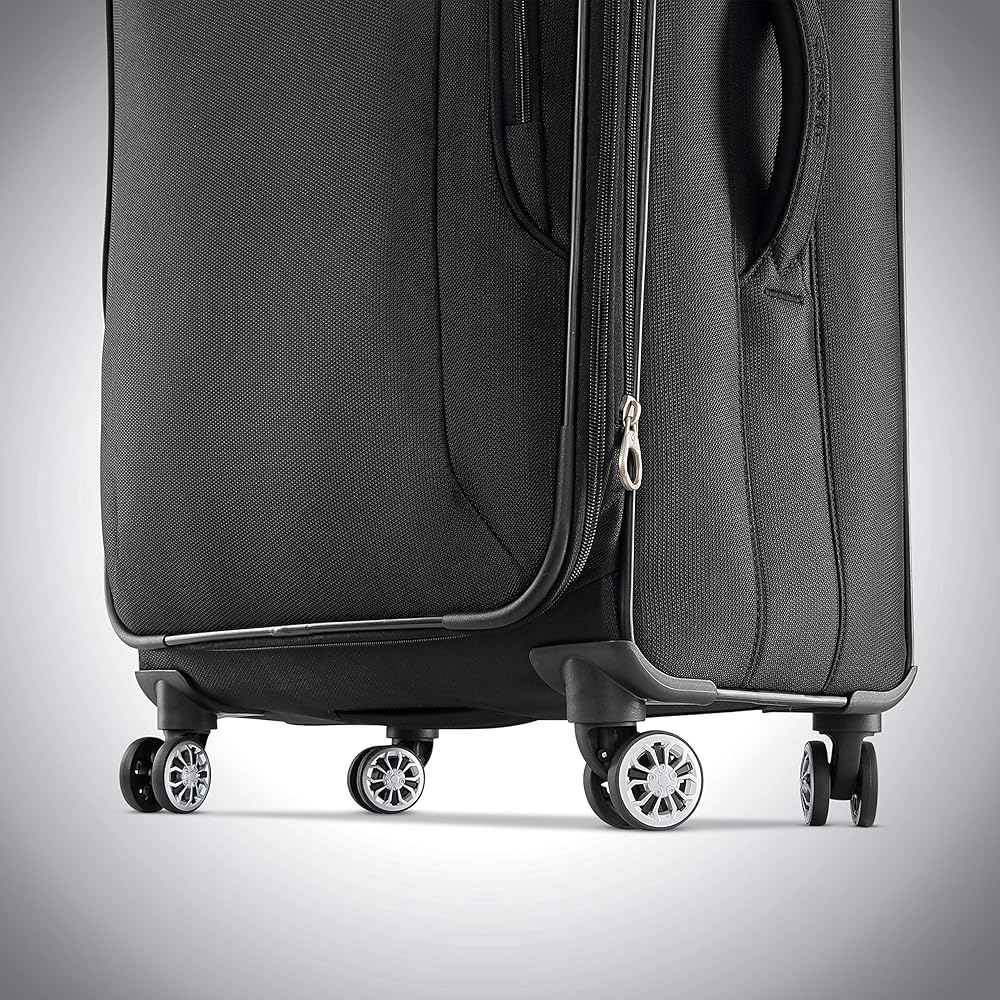 | Samsonite Ascella X Softside Expandable Luggage with Spinners, Black, 2PC SET (Carry-on/Medium) | Suitcases