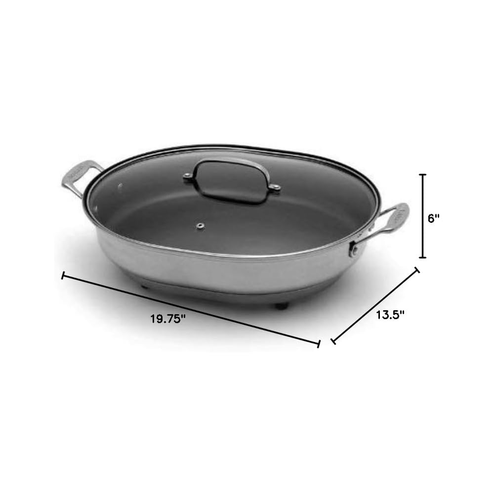 Cuisinart CSK-150 1500-Watt Nonstick Oval Electric Skillet,Brushed Stainless 18 IN