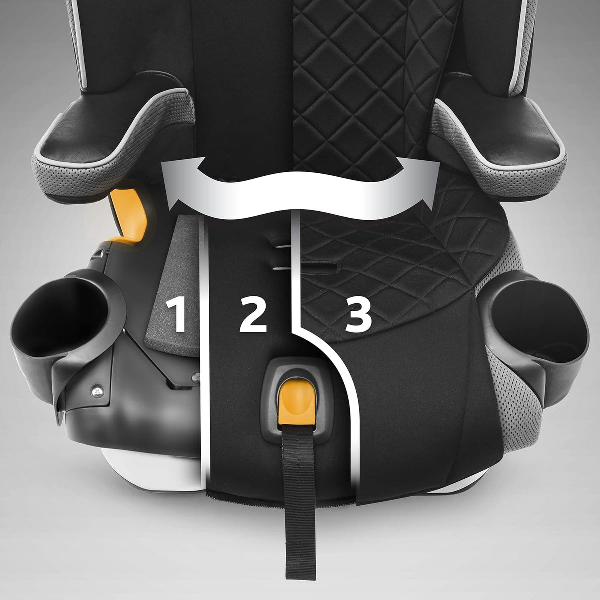 Chicco MyFit® Zip Harness + Booster Car Seat, 5-Point Harness Car Seat and High Back Booster Seat, Zip &amp; Wash Fabric, for Children 25-100 lbs. | Nightfall/Black