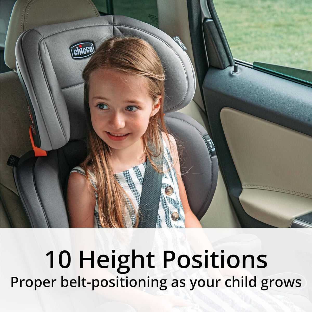Chicco KidFit ClearTex Plus 2-in-1 Belt-Positioning Booster Car Seat, Backless and High Back Booster Seat, for Children Aged 4 Years and up and 40-100 lbs. | Lilac/Purple