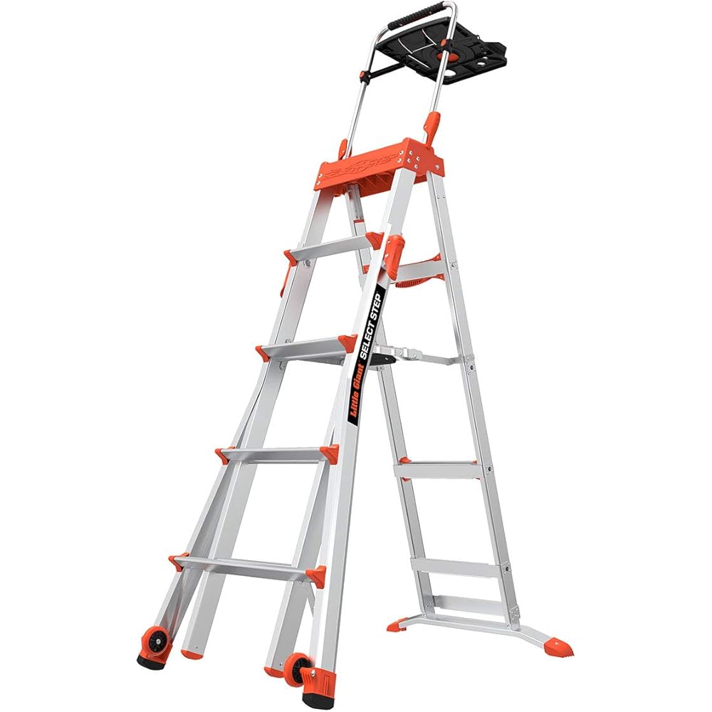Little Giant Ladders, Select Step with AirDeck Accessory, 5-8 foot, Stepladder, Aluminum, Type 1A, 300 lbs weight rating, (15125-001) Stepladders