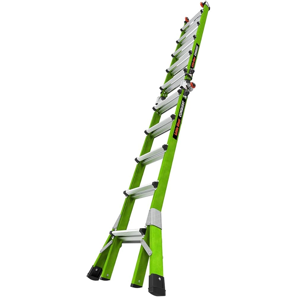 Little Giant Ladders Systems Conquest 2.0, M22, 22ft, Multi-Position Ladder, Fiberglass, Type 1A, 300 lbs Weight Rating, (17122-001), Green