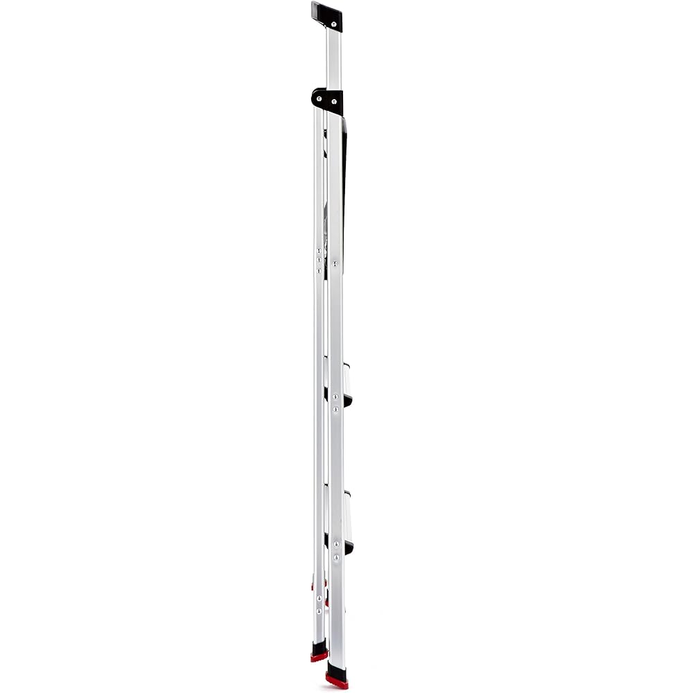 Rubbermaid 3-Step Ladder, Aluminum Lightweight Folding Step Stool with Project Top, Silver, Tested to US Safety Standards, No Assembly Required