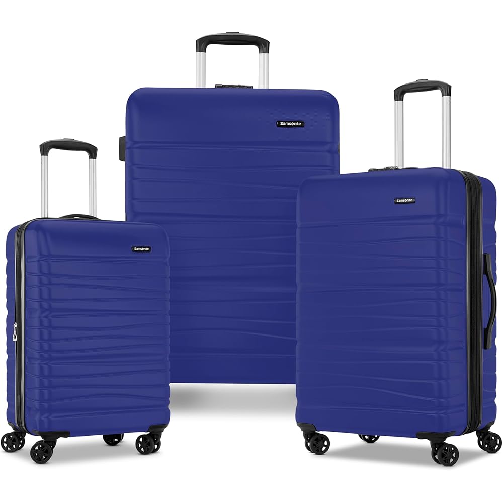 | Samsonite Evolve SE Hardside Expandable Luggage with Double Spinner Wheels, Saphir Blue, 3PC Set (CO/M/L) | Suitcases