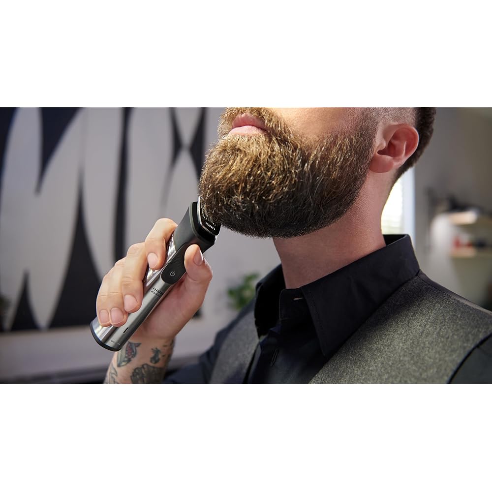 Philips Norelco Multigroom Series 9000-21 Piece Men's Grooming Kit for Beard, Body, face, Nose, Ear Hair Trimmer w/Premium Storage case, MG9510/60