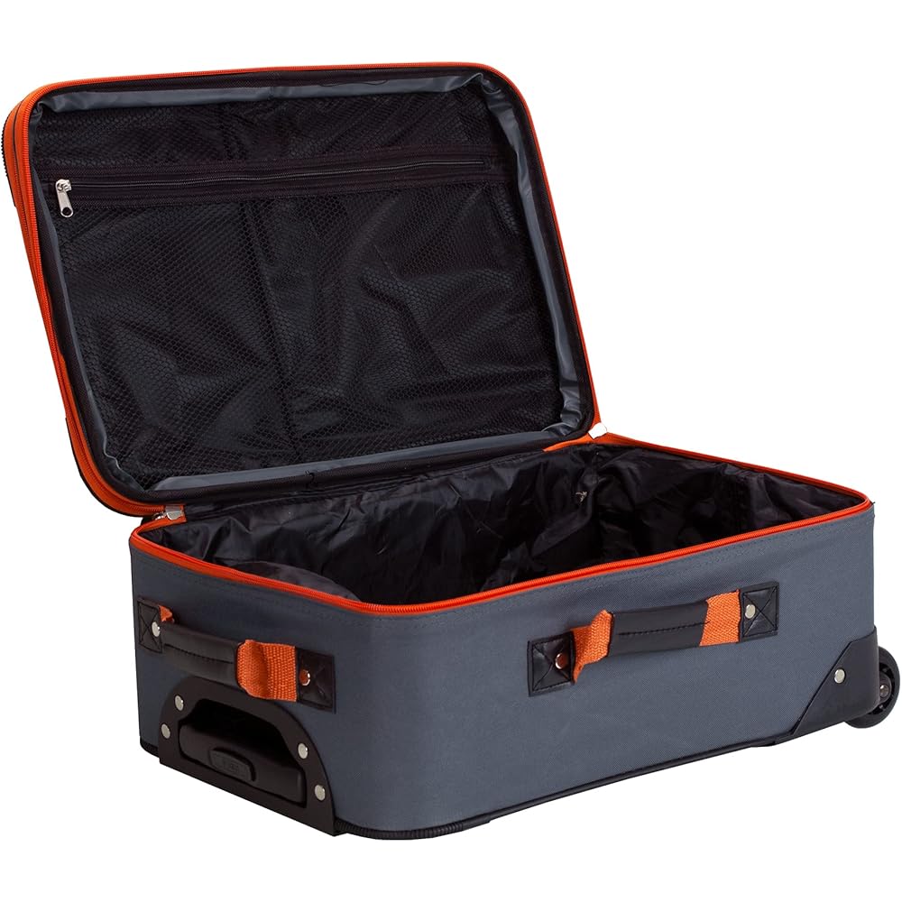 | Rockland Journey Softside Upright Luggage Set, Expandable, Charcoal, 4-Piece (14/19/24/28) | Luggage Sets