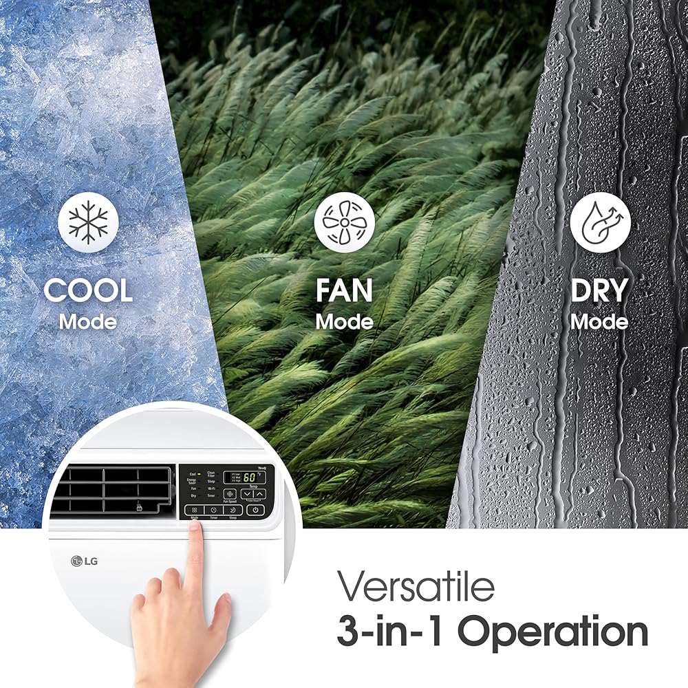 LG 6,000 BTU Window Air Conditioner Unit with Remote Control, 115V, White