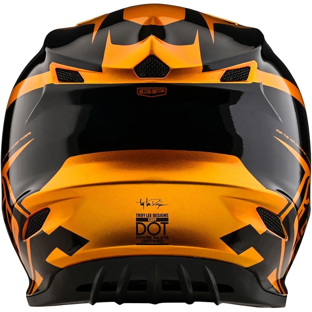 Troy Lee Designs GP Anarchy Adult Offroad Motocross Dirt Bike ATV Powersports Racing Full Face Helmets Lightweight Ventilated Youth GP Helmet; Check UP Gold/Black LG