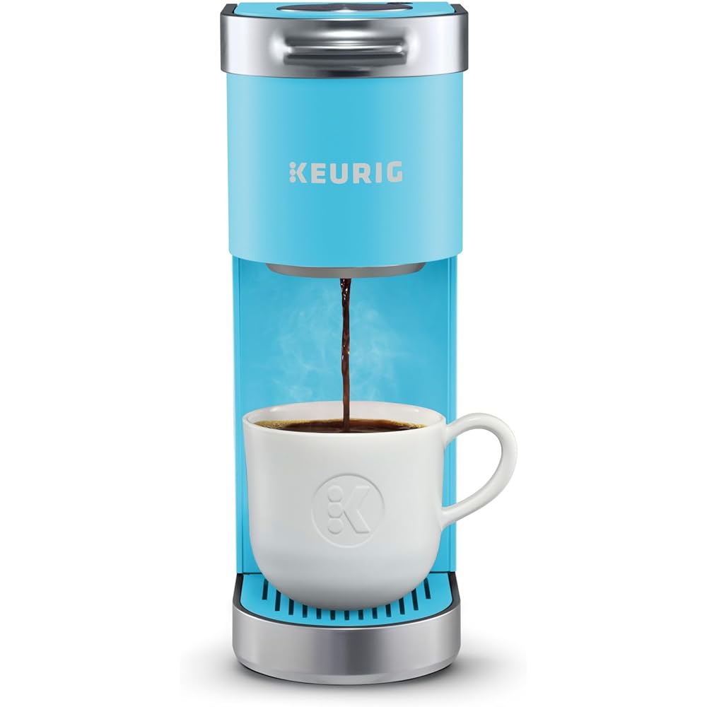 Keurig K-Mini Plus Single Serve K-Cup Pod Coffee Maker, with 6 to 12oz Brew Size, Stores up to 9 K-Cup Pods, Travel Mug Friendly, 1500 watts, Cool Aqua
