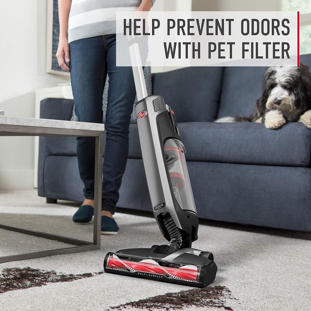 Hoover ONEPWR Evolve Pet Cordless Vacuum Cleaner, Lightweight Stick Vac, Small Upright Vacuum Cleaner, Ideal for Pet Hair, Large Dirt Cup Capacity, Cordless Vacuum Cleaners for Home Use