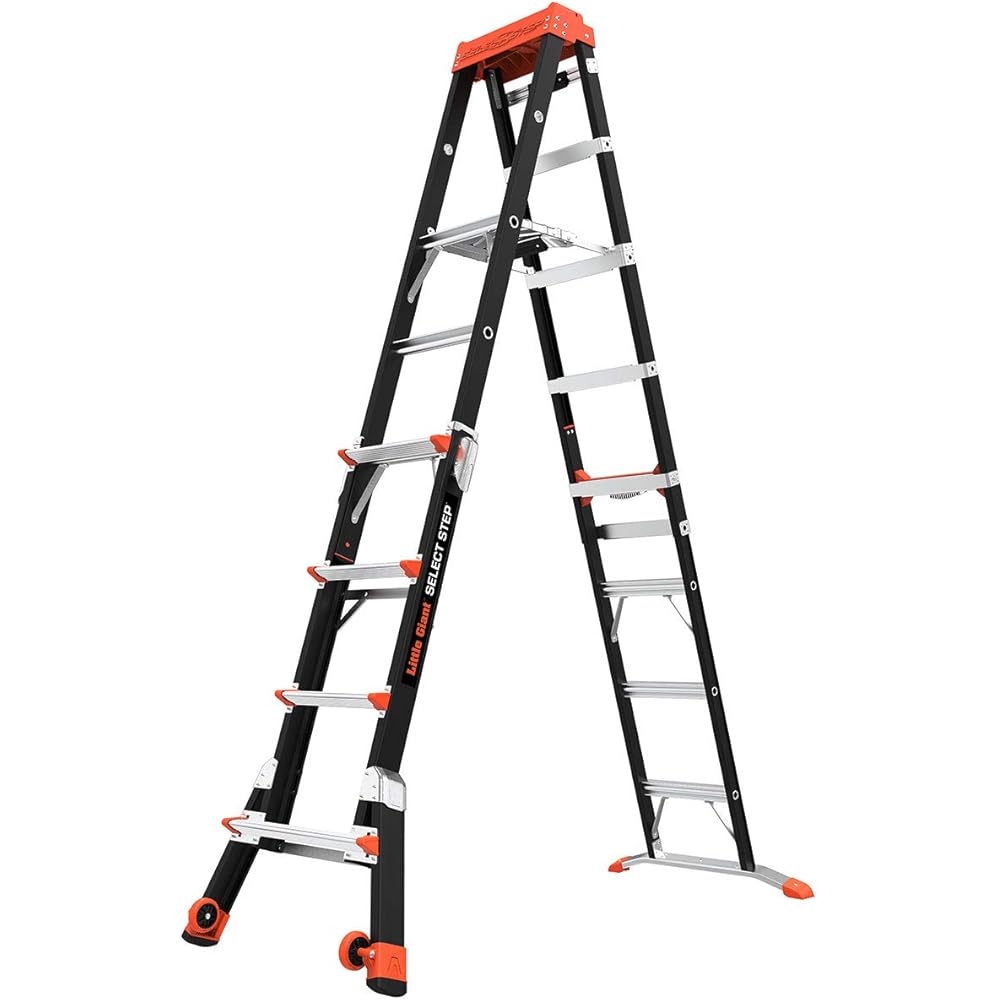 Little Giant Ladders, Select Step, 5-8 foot, Stepladder, Fiberglass, Type 1AA, 375 lbs weight rating, (15130-001) Little Giant Ladder