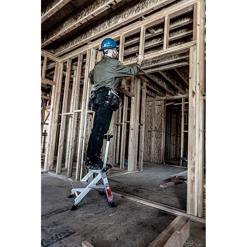 Little Giant Ladders, Jumbo Step, 2-Step, 2 foot, Step Stool, Aluminum, Type 1AA, 375 lbs weight rating, (11902), Silver