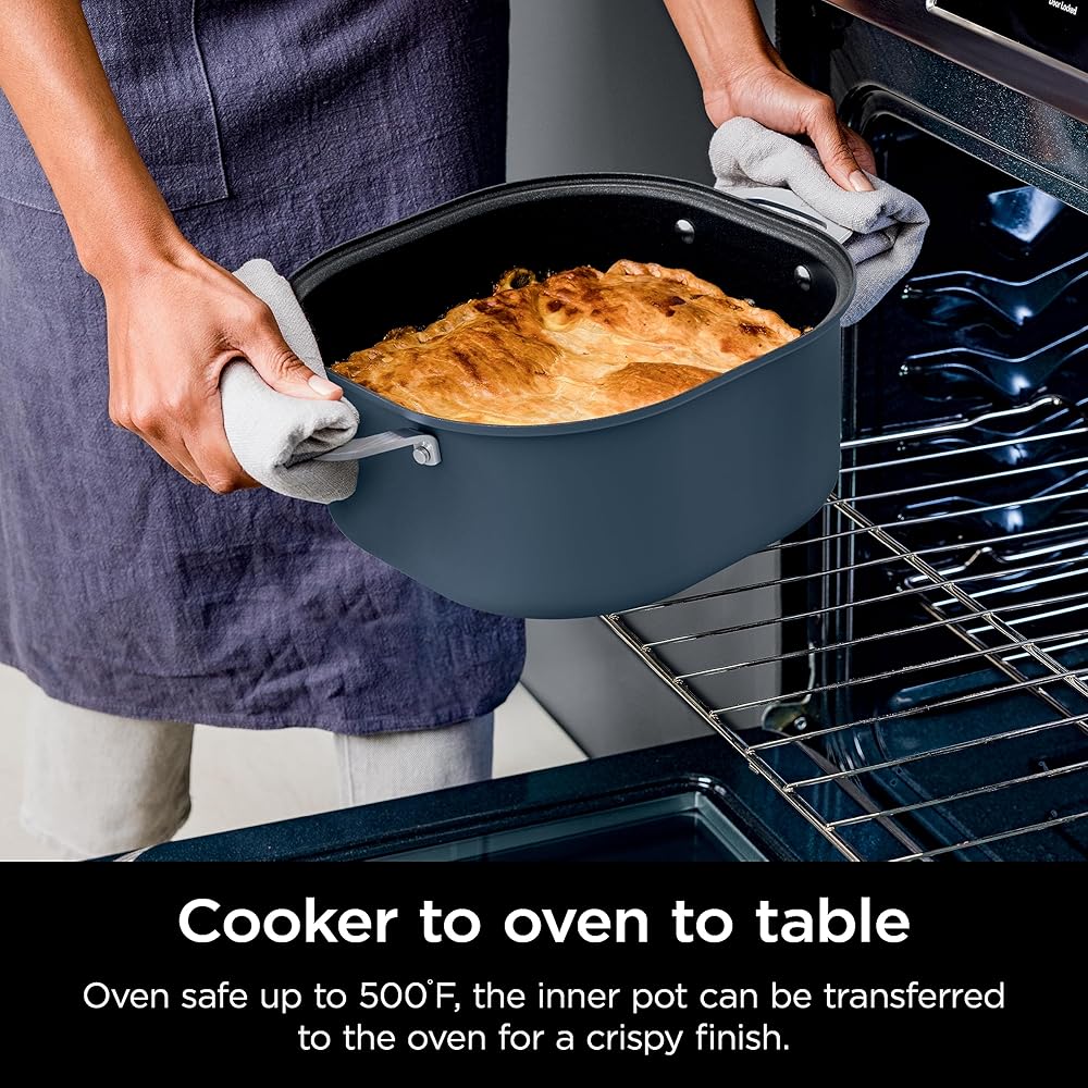 Ninja MC1101 Foodi Everyday Possible Cooker Pro, 8-in-1 Versatility, 6.5 QT, One-Pot Cooking, Replaces 10 Cooking Tools, Faster Cooking, Family-Sized Capacity, Adjustable Temp Control, Midnight Blue