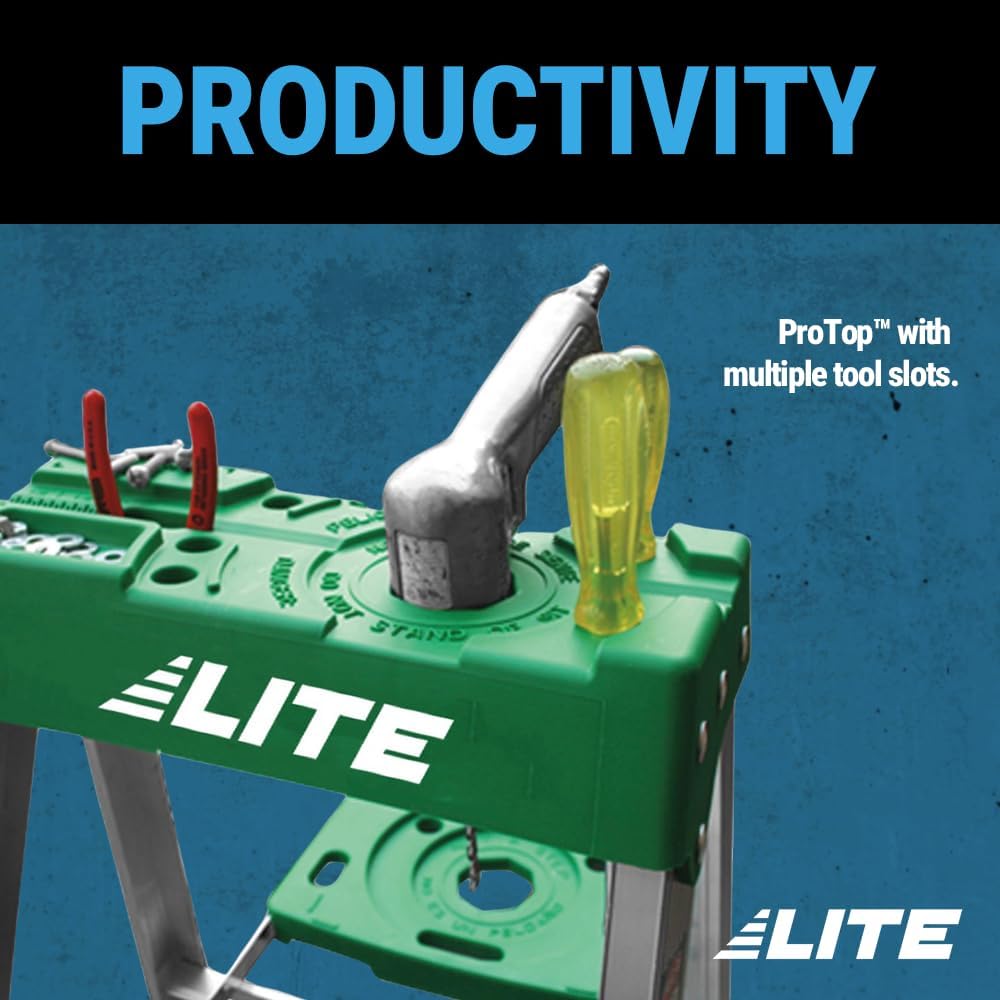LITE 6-Foot Aluminium Step Ladder with Tool Tray, 225-Pound Load Capacity, Type II, LP-2211-06