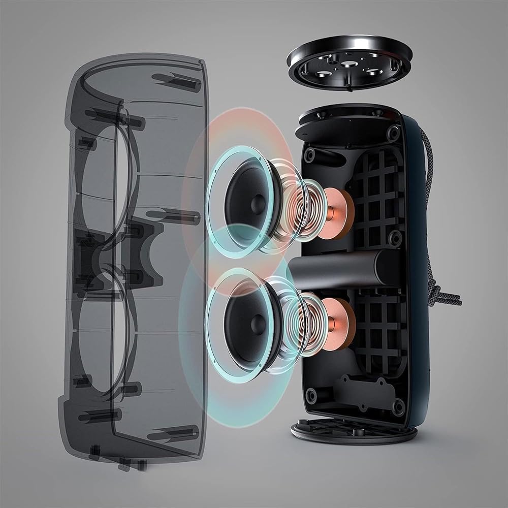 Monster S310 Bluetooth Speaker, Portable Bluetooth Speaker, 30W True Wireless Stereo Pairing Deliver Dynamic Sound, Waterproof Speaker, Bluetooth 5.2 Built-in Mic, 24H, for Family Outdoor