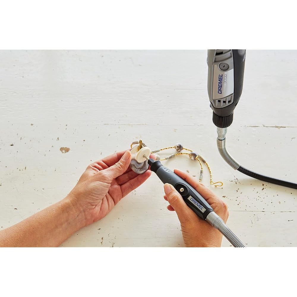 Dremel EZ725 All-Purpose Accessory Storage Kit, 70-Piece with Flex Shaft Rotary Tool Attachment with Comfort Grip and 36” Long Cable