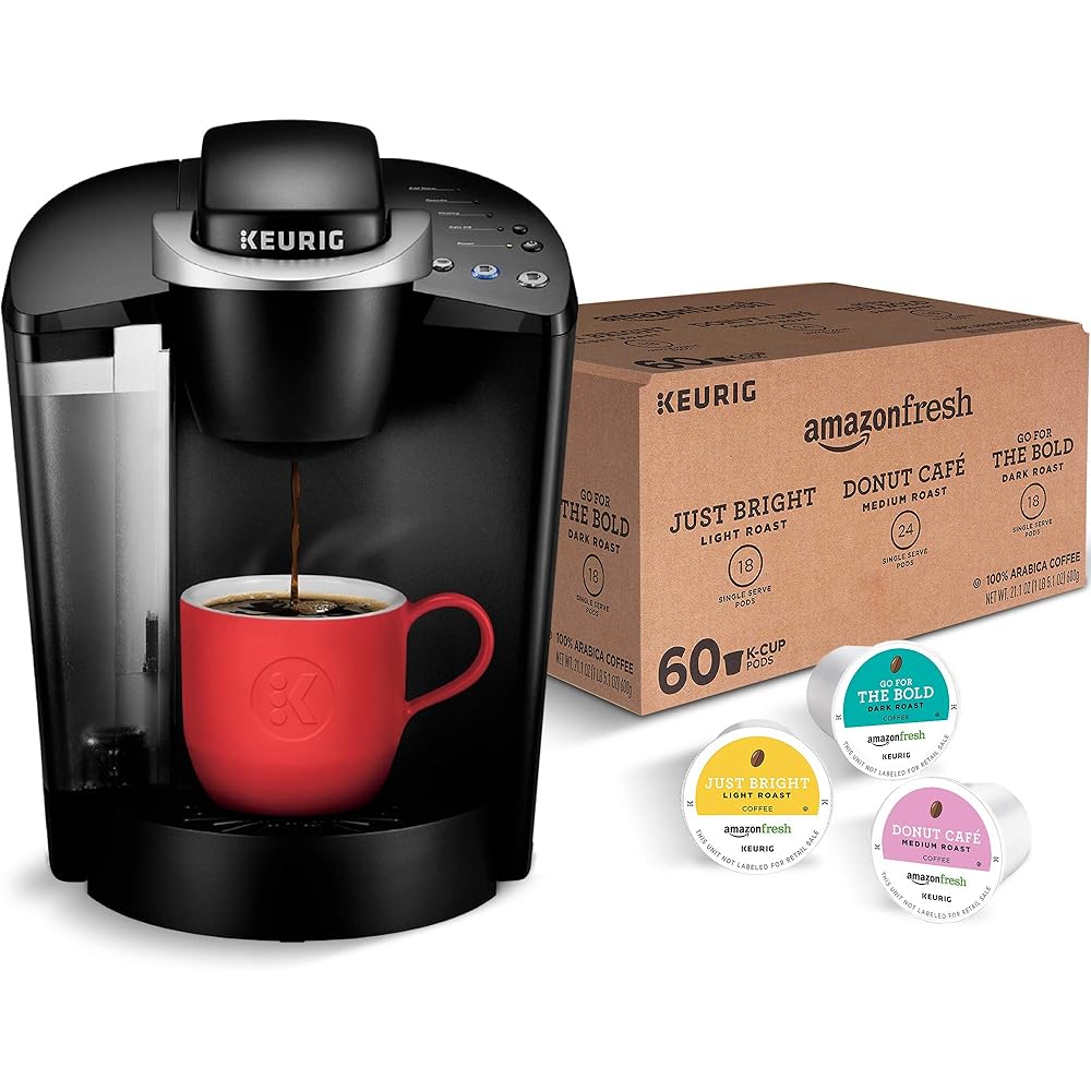 Keurig K-Classic Coffee Maker with AmazonFresh 60 Ct. Coffee Variety Pack, 3 Flavors