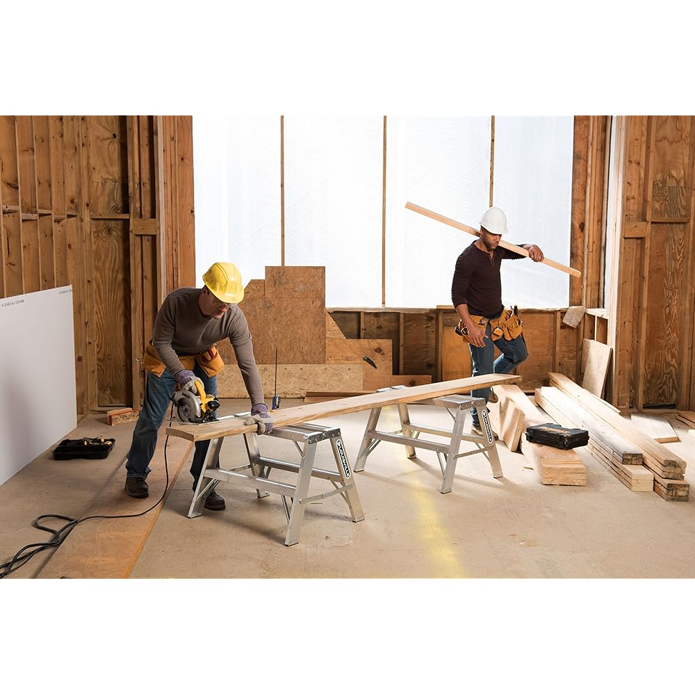Louisville Ladder 3-foot Aluminium Sawhorse Ladder, 300-Pound Load Capacity, Type IA, L-2032-03