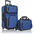 | U.S. Traveler Rio Softside Expandable Carry-on Rolling Luggage, Royal Blue, 2 Wheel Set | Carry-Ons