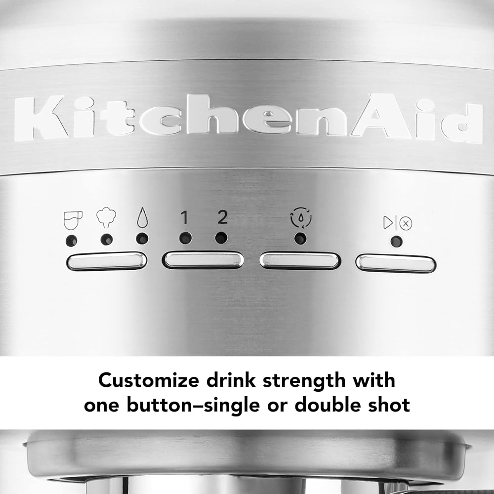 KitchenAid Metal Semi-Automatic Espresso Machine KES6503, Brushed Stainless Steel, 1.4 Liters